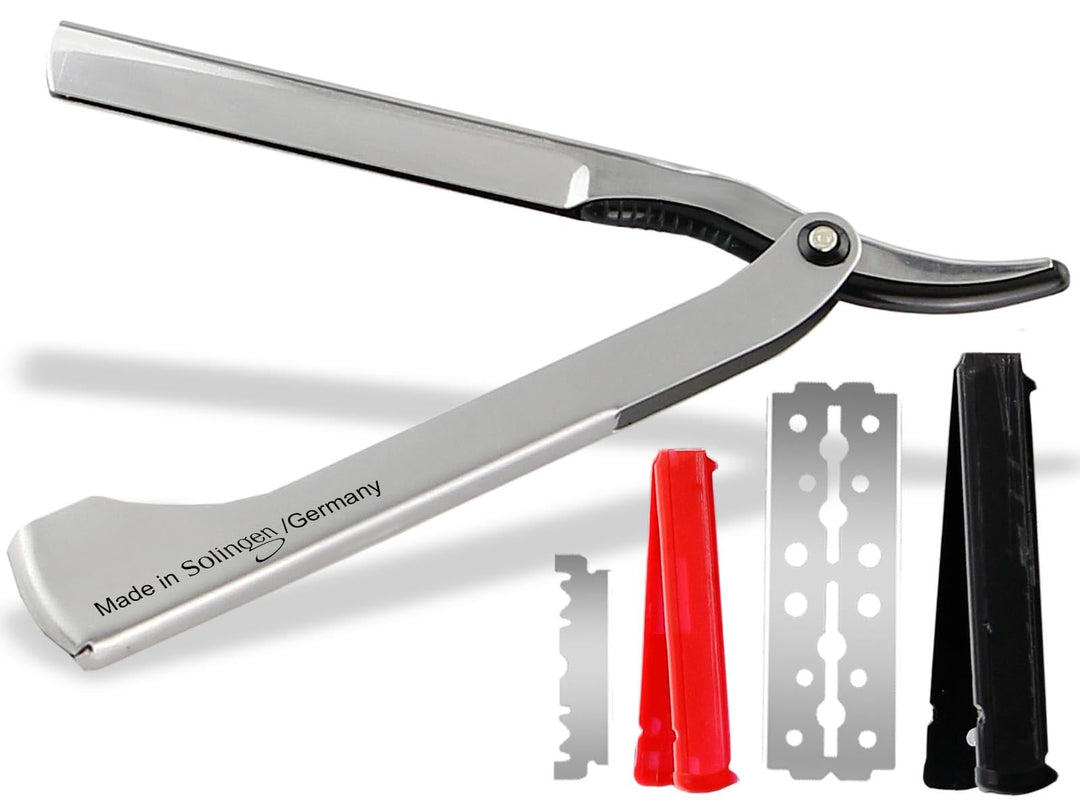 Rasiermesser mit Wechselklingen aus Solingen Bartmesser Made in Germany Rasier-Set für Herren mit Kl