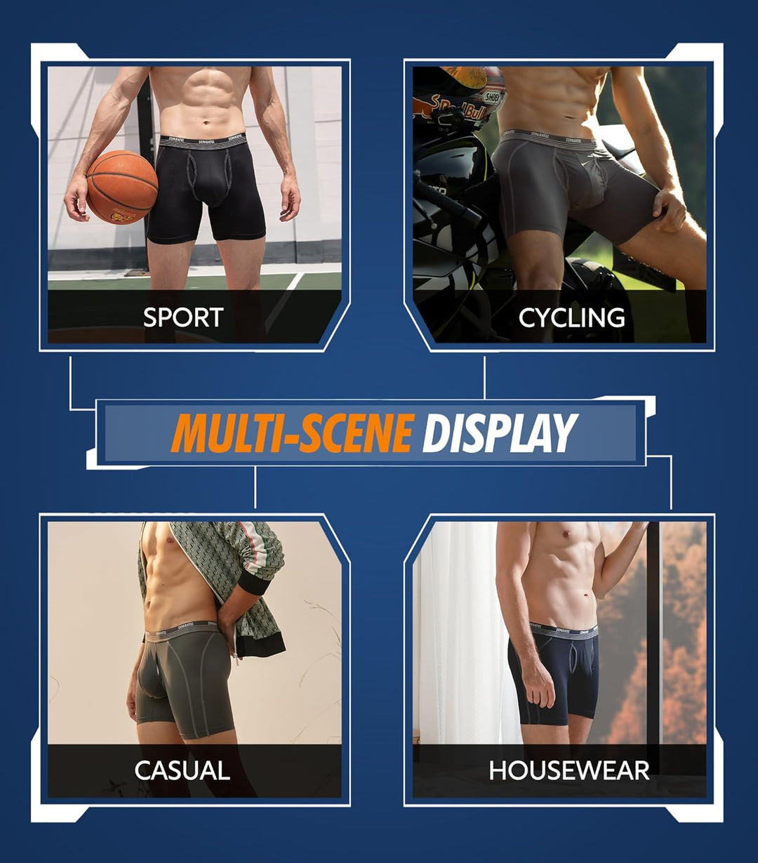 Separatec Boxershorts Herren Mehrfachpackung Sport Schnell trocknend Doppelbeutel Dual Pouch Unterho
