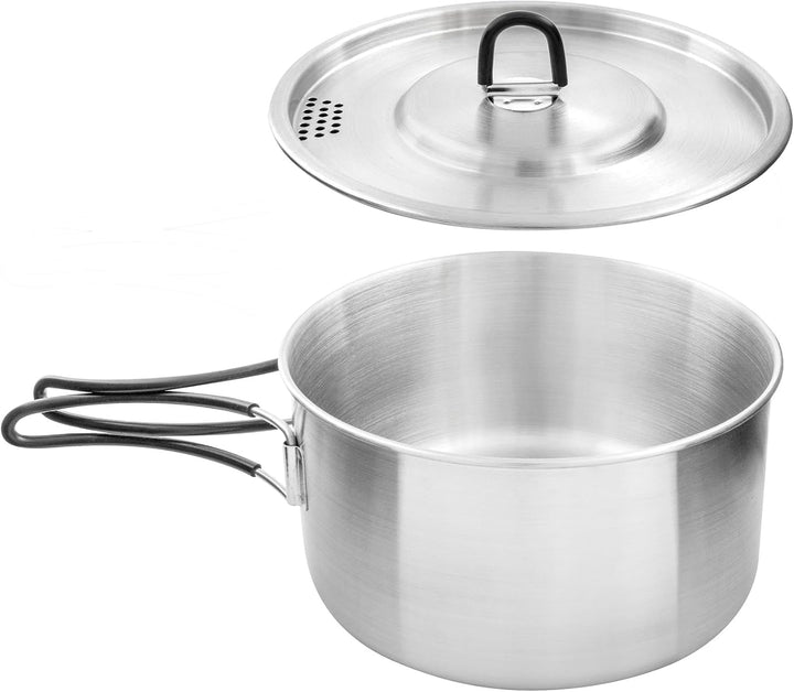 Tatonka Kettle II (1.0/1.6 L) - Outdoor-Kochtopf aus Edelstahl mit Volumenskalierung und inklusive D