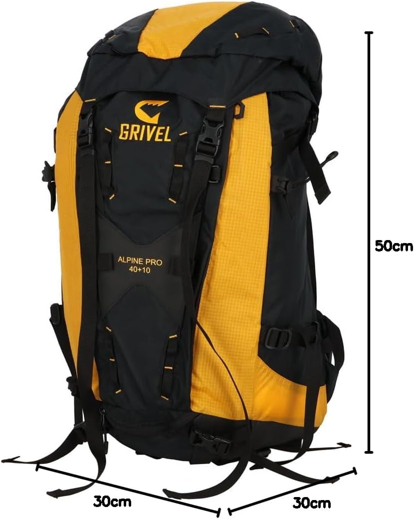 Grivel Alpine Pro 40+10 Gelb-Schwarz, Kletterrucksack und Seilsack, Grösse 40+10l - Farbe Black - Ye