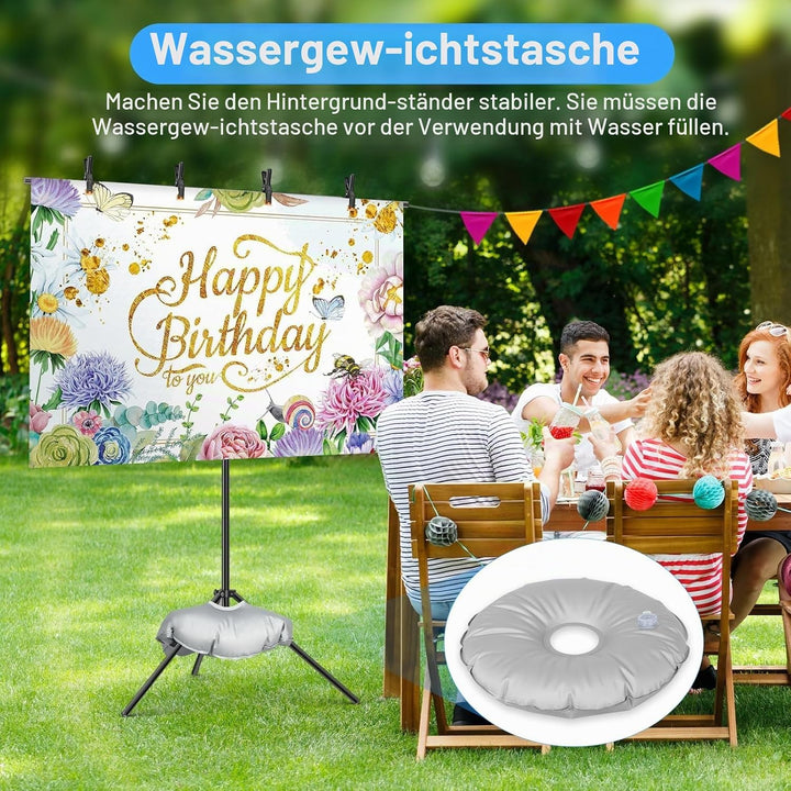EMART T Form Hintergrund Ständer Hintergrundsystem, 1,5x2,5m Hintergrundständer mit 4 Federclips, Tr