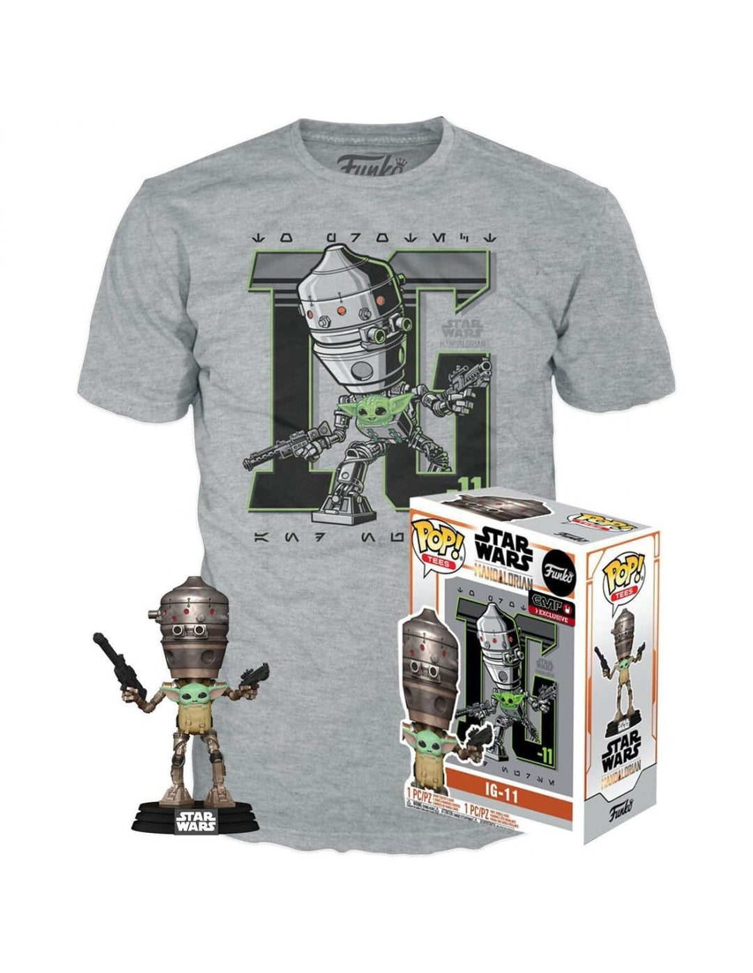 FUNKO 135422 Set Figur POP &amp; Tee Star Wars IG-11 with The Child Exclusive M Puppen und Actionfiguren