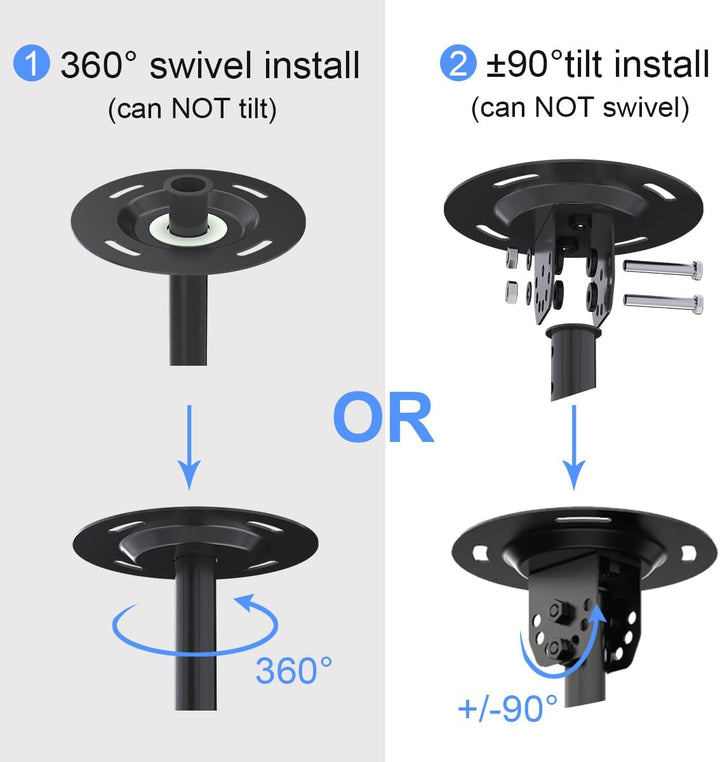 Suptek TV Deckenhalterung für 37-75 Zoll Fernseher, höhenverstellbar, neig- und schwenkbar, VESA 600
