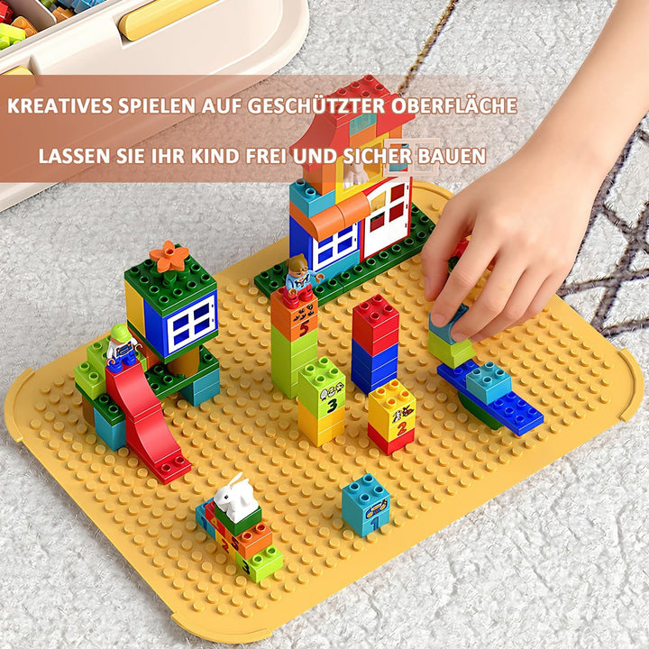 Asaiy Aufbewahrungsbox für Legosteine, Aufbewahrungsbox für Bausteine mit Abnehmbarem Tablett & Inte