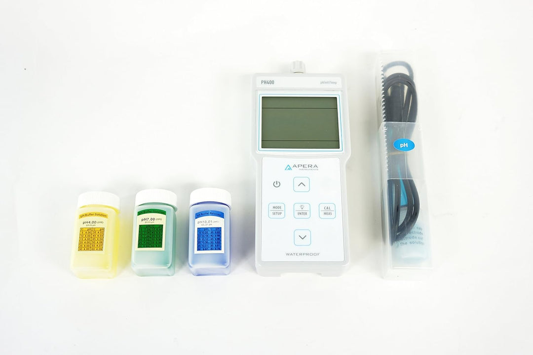 Apera Instruments PH400 tragbares pH-Messgerät (Inkl. 201T-S pH-Elektrode mit integrierter Temperatu