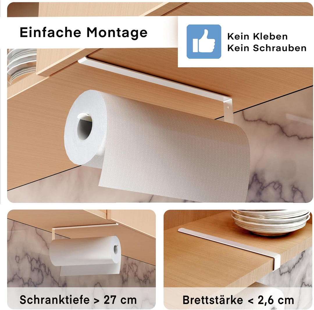 EDELREITER® Küchenrollenhalter ohne Bohren | hochwertiger Küchenrollenhalter Edelstahl | moderner Pa