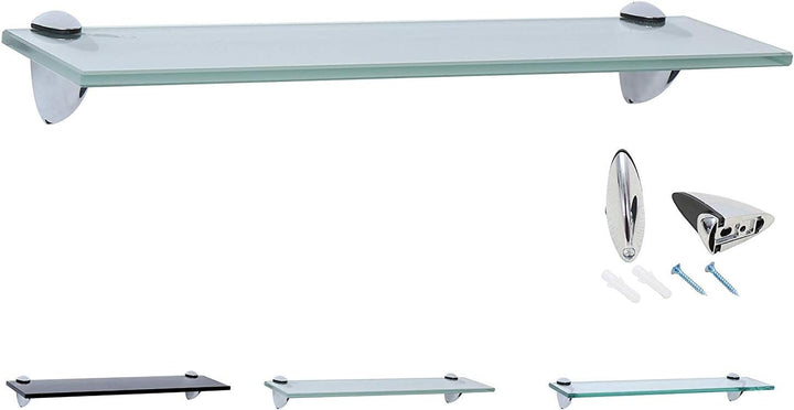 Rapid Teck Glas Wandregal Michglas Weiss Matt 80cm x 10cm - Glasregal mit 8mm ESG Sicherheitsglas -