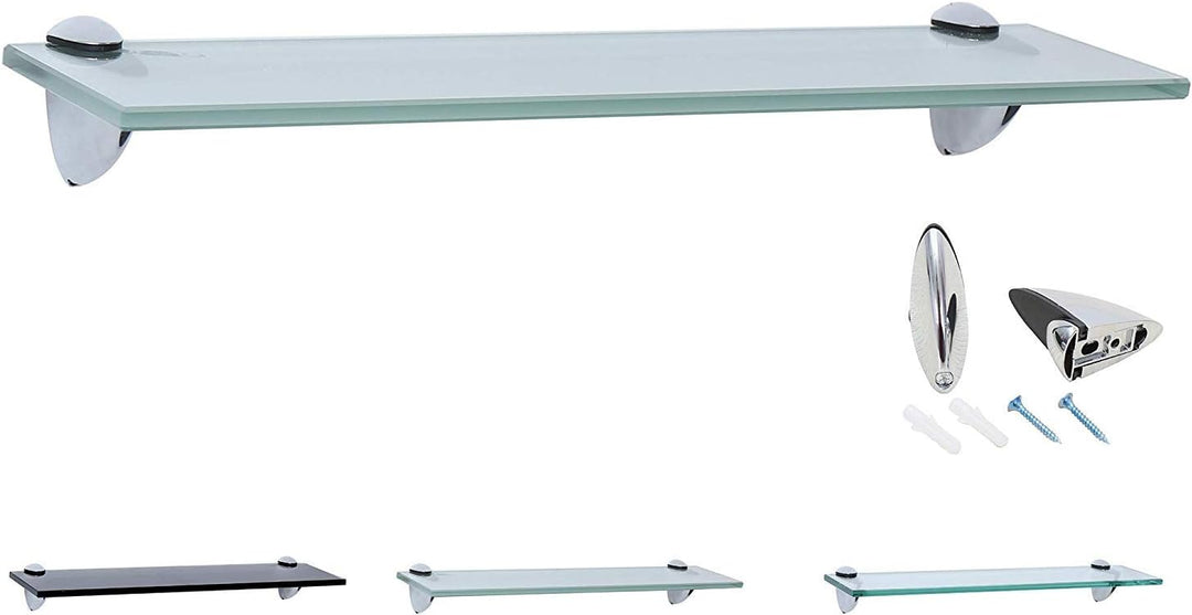 Rapid Teck Glas Wandregal Michglas Weiss Matt 50cm x 10cm - Glasregal mit 8mm ESG Sicherheitsglas -