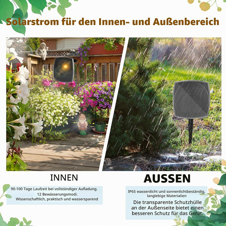 Solar Bewässerungssystem, Gartenbewässerungssystem Balkon 15M Schlauch Automatisches Garten Balkonto