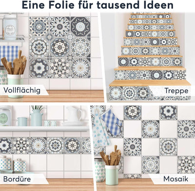 30 Stück Folie Klebefliesen 20x20 cm für Küche und Bad - Fliesenfolie, Fliesenfaufkleber - selbstkle