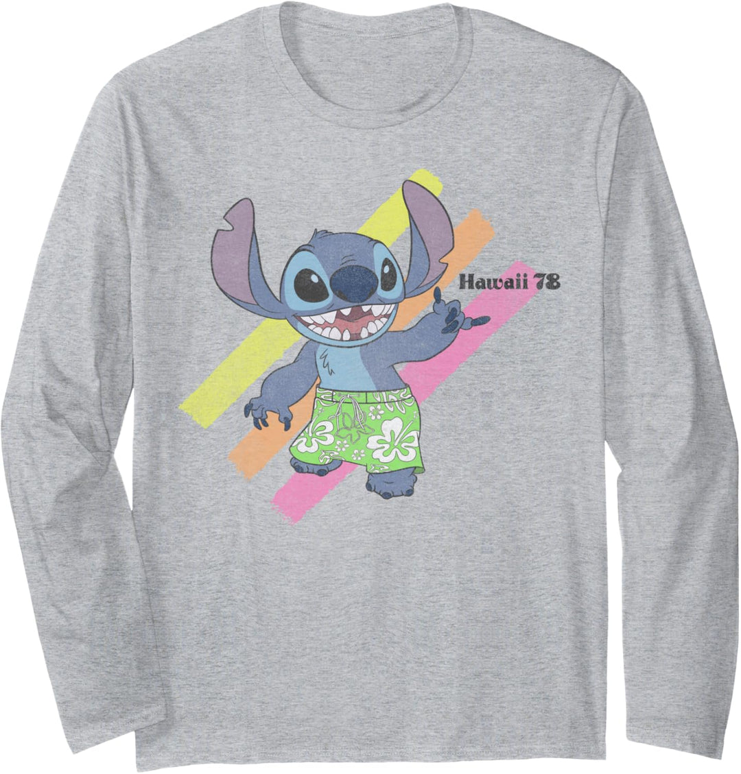 Disney Lilo & Stitch Hawaii 78 Stitch Portrait Langarmshirt
