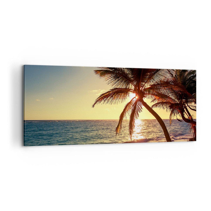 ARTTOR Wandbilder Dekoration Wohnzimmer Wolke exotischer Palm- Landschaft Bilder auf Leinwand 120x50