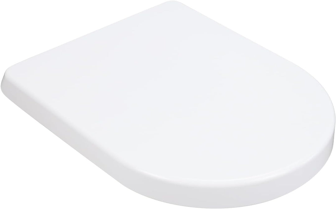 WC Sitz D Form mit Absenkautomatik, Toilettendeckel aus Duroplast, Toilettensitz mit Schnellverschlu