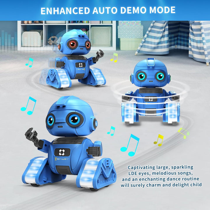 Roboter Spielzeug für Kinder – Wiederaufladbar, LED-Augen und Musik, RC-Roboter mit Gestensensor für