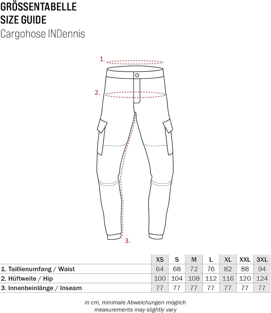 Indicode Herren Dennis Cargohose aus 98% Baumwolle mit 6 Taschen | Cargo Hose für Männer S Cub, S Cu