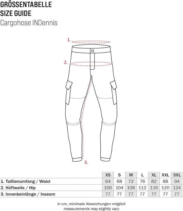 Indicode Herren Dennis Cargohose aus 98% Baumwolle mit 6 Taschen | Cargo Hose für Männer S Cub, S Cu
