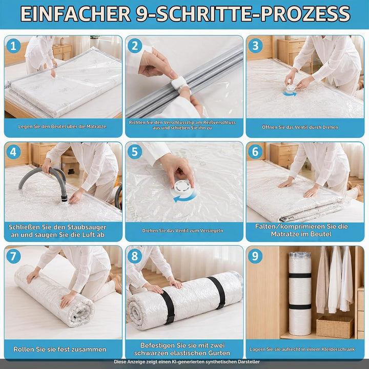 Extra grosse Vakuum-Aufbewahrungsbeutel, wasserdicht, verschliessbar, Vakuumversiegelung, Matratzent