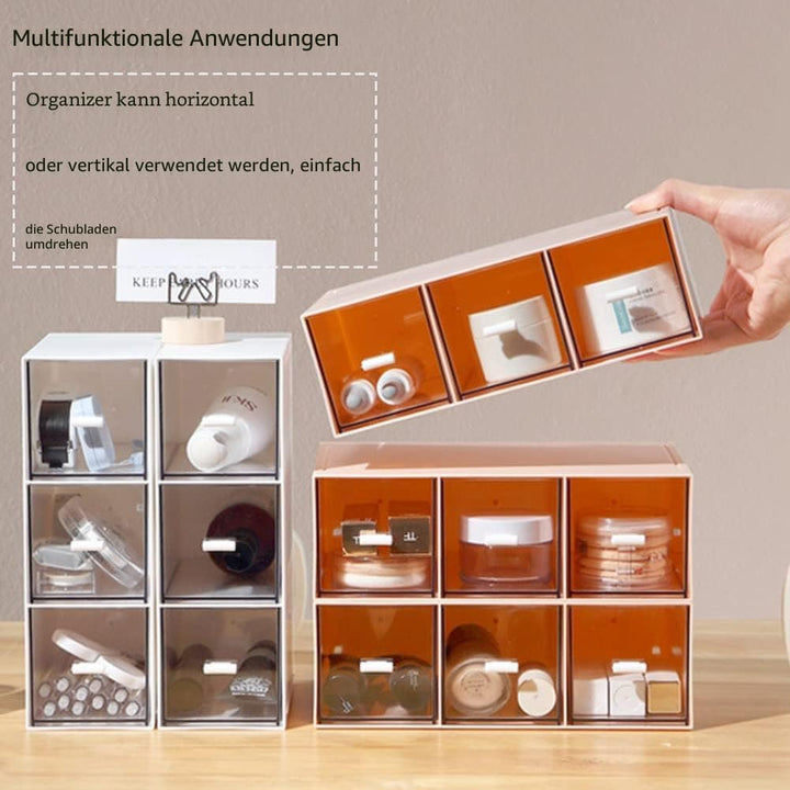 Teebox mit 3 Schubladen, Teeboxen für Teebeutel, Küchen Organizer, Kühlschrank Organizer, Teebeutelb