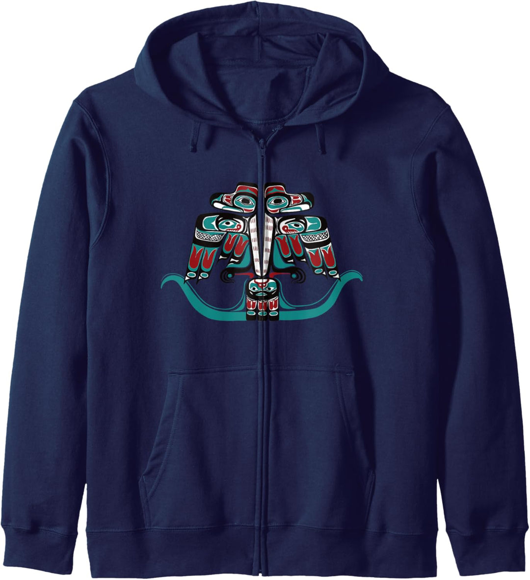 Indianer Ureinwohner Haida Tlingit Donnervogel Kapuzenjacke
