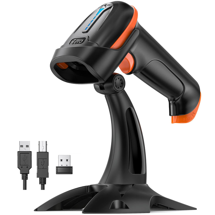 Tera Barcode Scanner 1D 2D QR Wireless Kabellos 2,4 GHz + Wired USB 2,0 Kabelgebunden Handscanner Ba