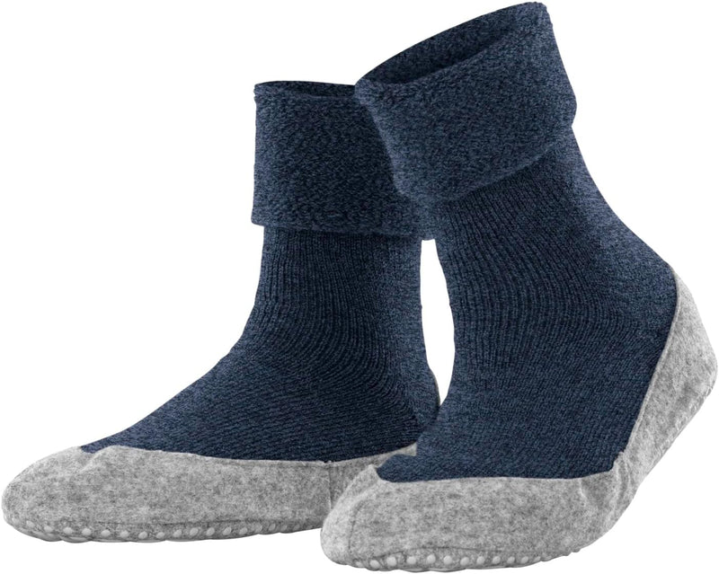 FALKE Damen Cosyshoe W Hp Wolle Rutschhemmende Noppen Stoppersocken, Blau Marine Melange 6794