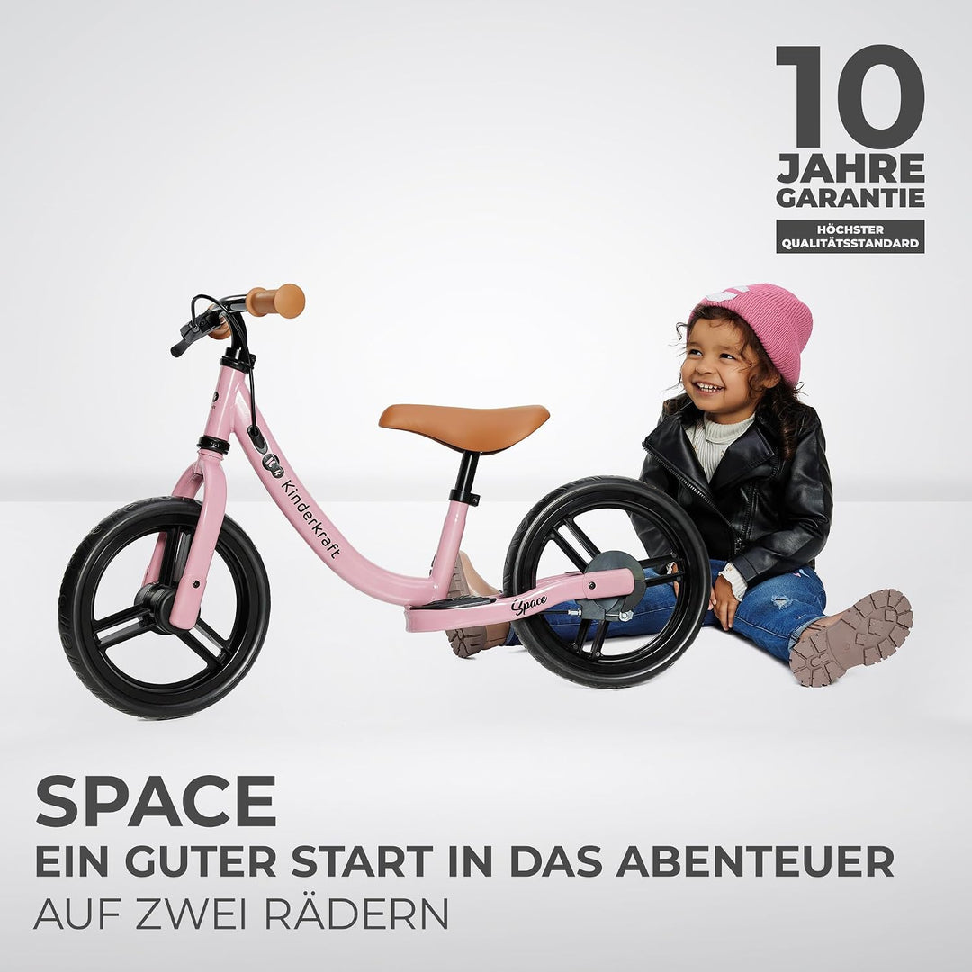 Kinderkraft SPACE2 Laufrad, Lernlaufrad, Kinderlaufrad, Höhenverstellbarer Sattel, 12 Zoll Räder, Me
