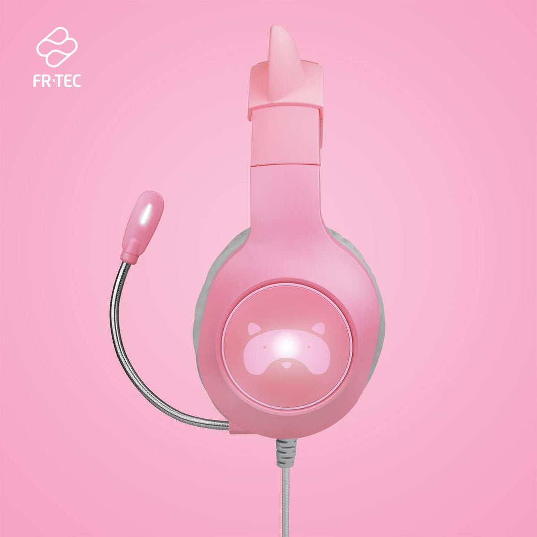 FRTEC – TANOOKI Gaming Headset Kopfhörer mit Cat Ears abnehmbarem Kabel und RGB-LED-Licht für PS5, P