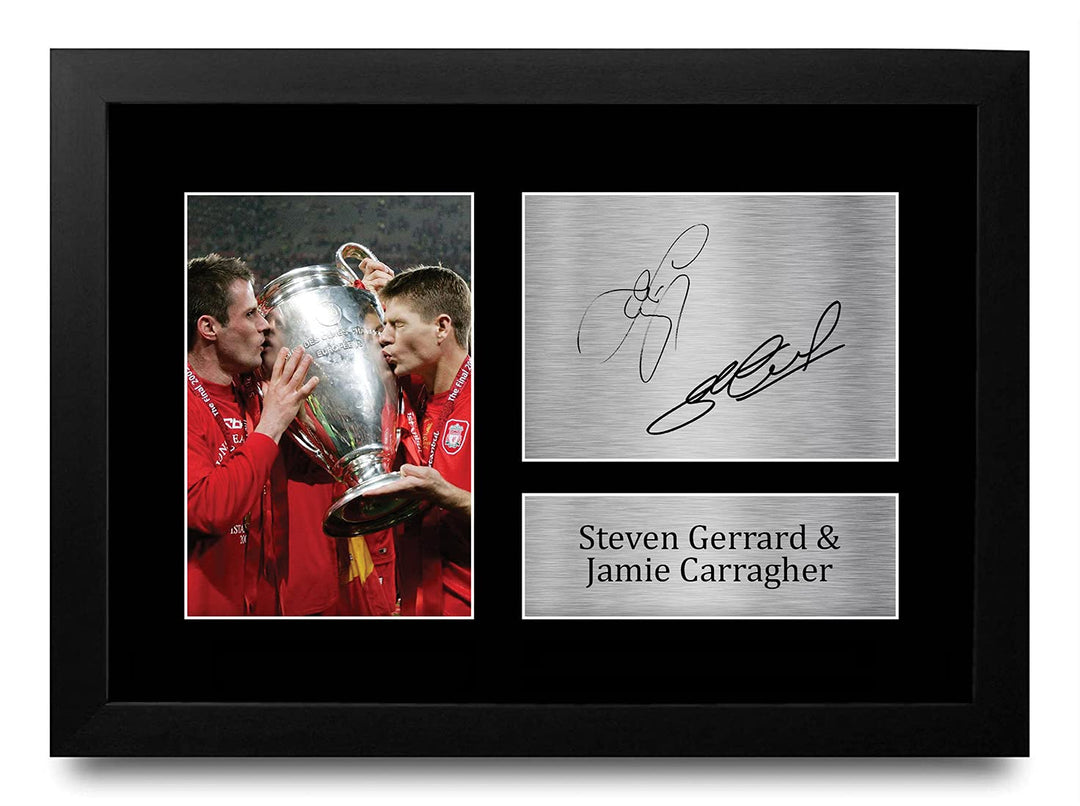 HWC Trading FR Autogramm Steven Gerrard & Jamie Carragher Liverpool Gifts Gedruckt Autogramm für Fan