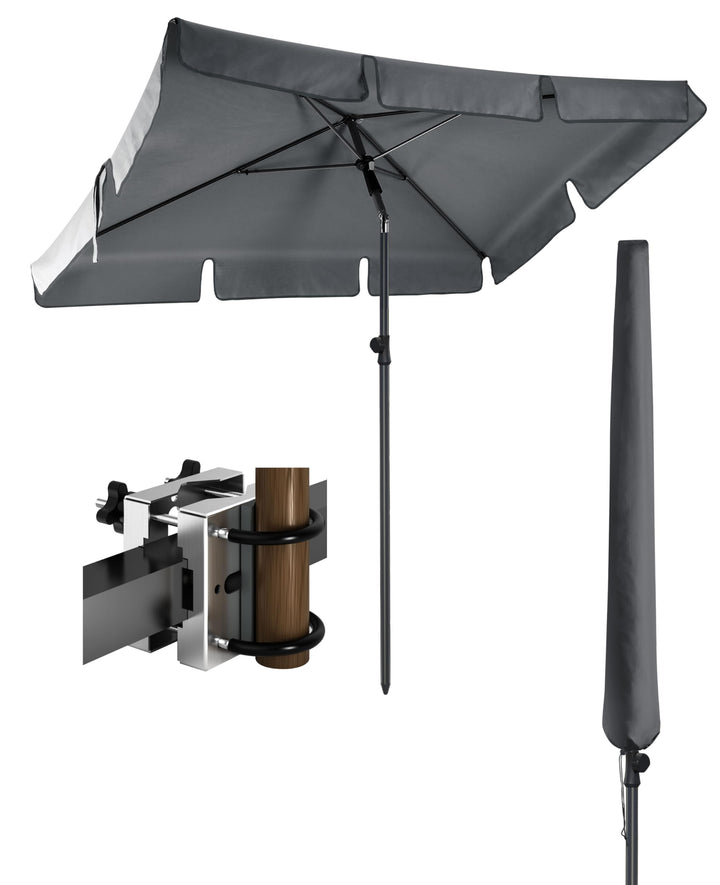 4smile Sonnenschirm Balkon SunnyShade - Sonnenschutz Balkon 3-in-1 SET, Sonnenschirm rechteckig 200