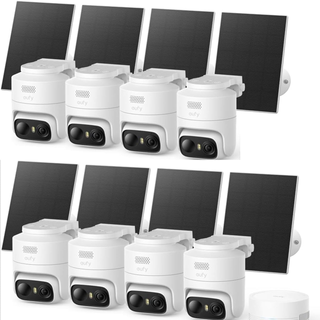 eufyCam C37 8-Kamera-Set, Überwachungskamera Aussen, Farbnachtsicht, Solar | ohne Abo, HomeBase Mini