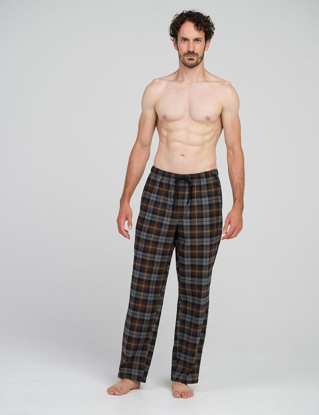 LAPASA Herren Fleece Pyjamahose Relaxed Fit Lounge Hose M128 M Wärmer: Baumwollflanell Baumwollflane