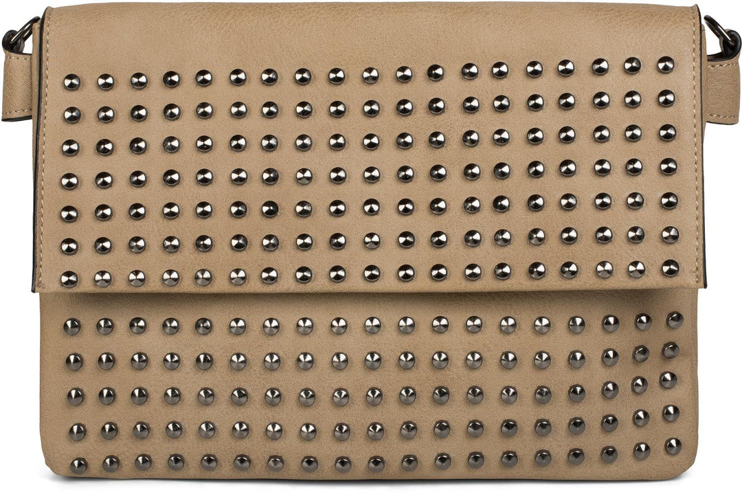 styleBREAKER Clutch mit Nieten, Abendtasche, Schulterriemen, Trageschlaufe, Schultertasche, Damen 02