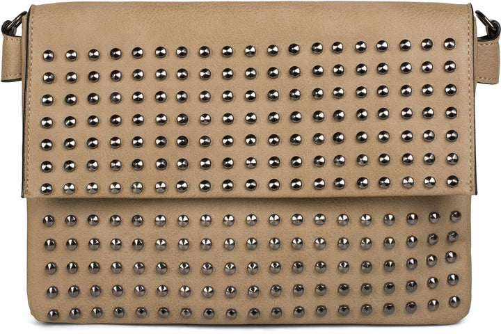 styleBREAKER Clutch mit Nieten, Abendtasche, Schulterriemen, Trageschlaufe, Schultertasche, Damen 02