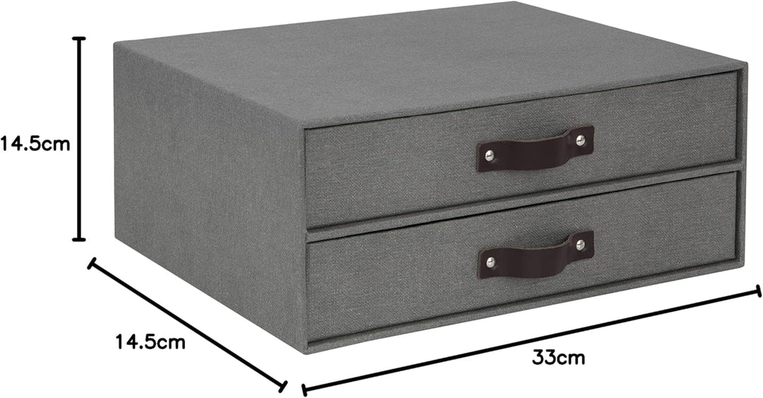 Bigso Box of Sweden Mini-Kommode für Dokumente und Büromaterial – Schreibtisch-Organizer mit 2 Schub