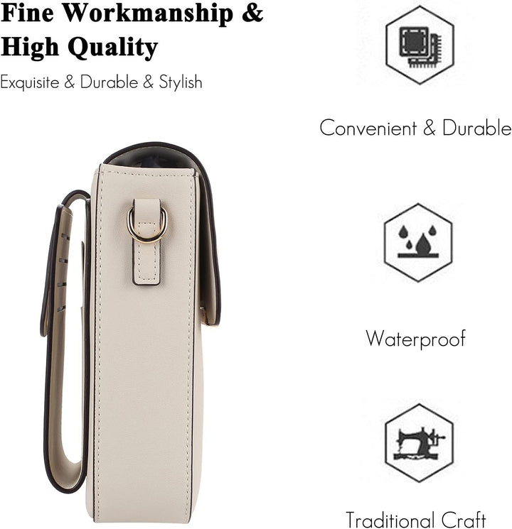 FANDARE Handy Umhängetasche Leder Frauen Brieftasche Schultertasche Handytasche Geldbörse Damen Klei