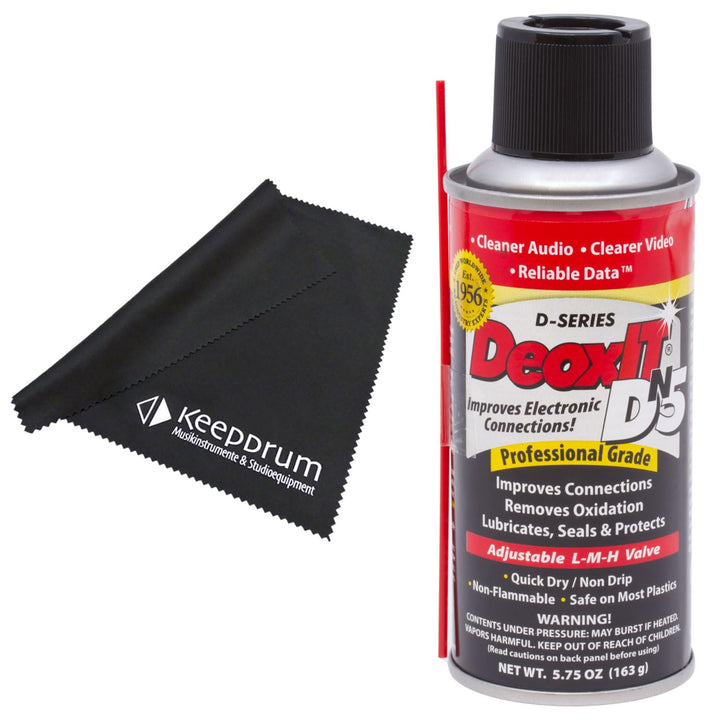 Caig DeoxIT DN5S-6N Metal Contact Cleaner DN5 Kontaktspray + keepdrum Mikrofasertuch