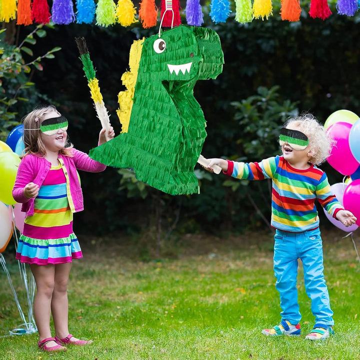Dino Pinata Set mit Augenbinde und Schläger Pinjatta Dino zum Aufhängen Ideal zum Befüllen Pinjata f