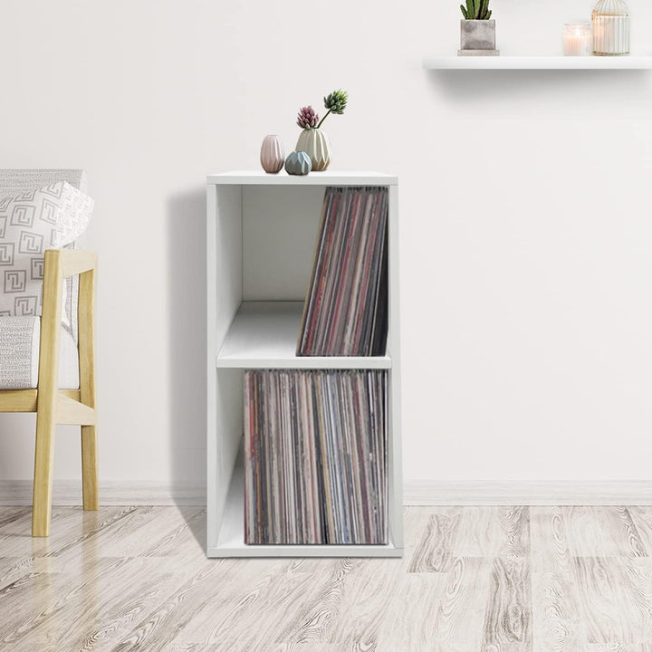 VDD Schrank für Vinyl-LP-Schallplatten - 2 Fächer - weiss
