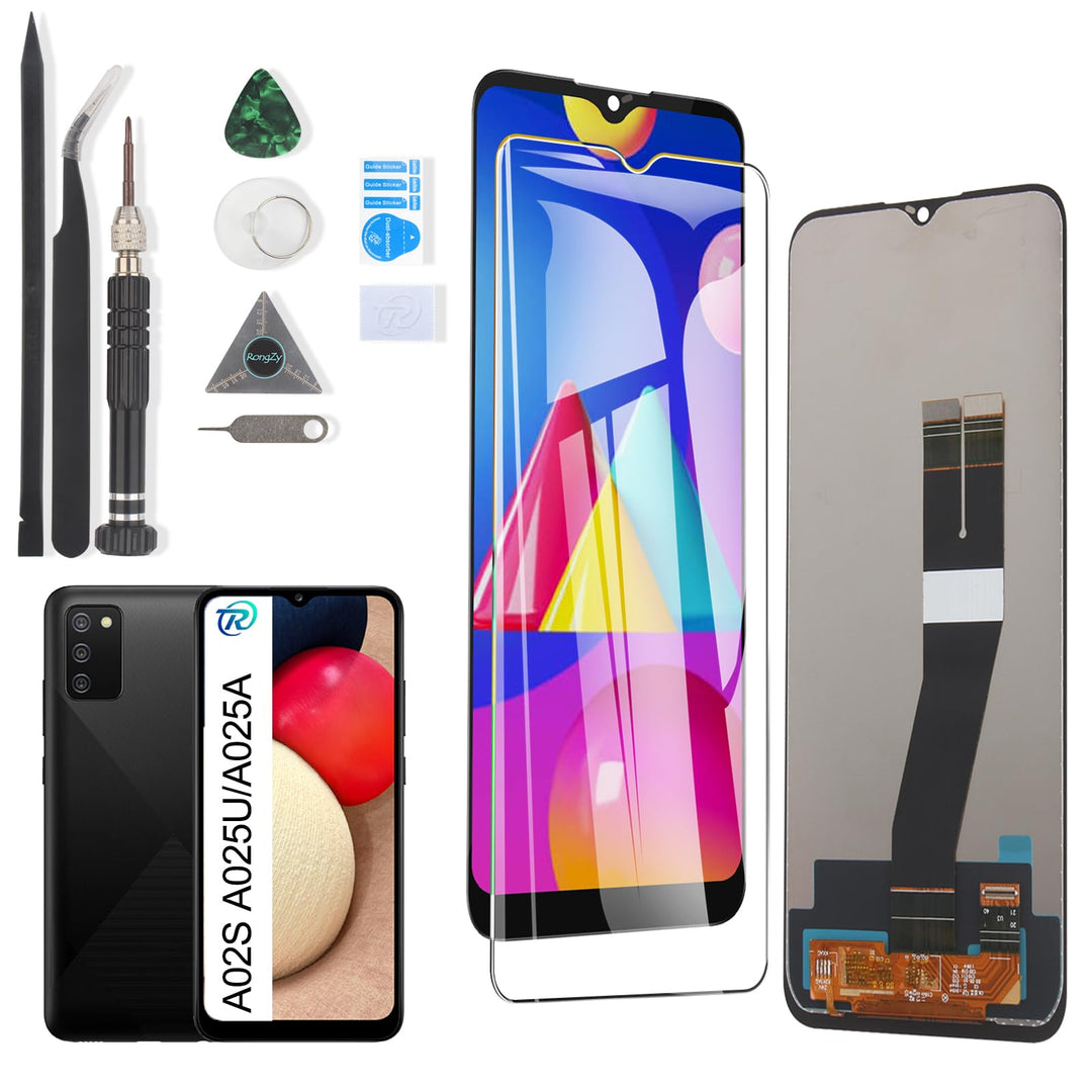RongZy Display für Samsung Galaxy A02s A025U A025A A025V A205G LCD Bildschirmersatz Digitizer Touchs