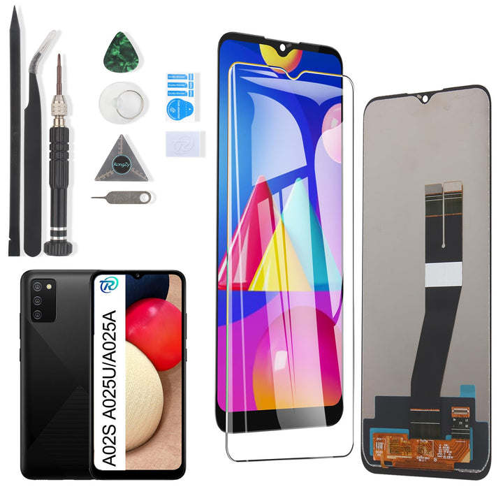 RongZy Display für Samsung Galaxy A02s A025U A025A A025V A205G LCD Bildschirmersatz Digitizer Touchs