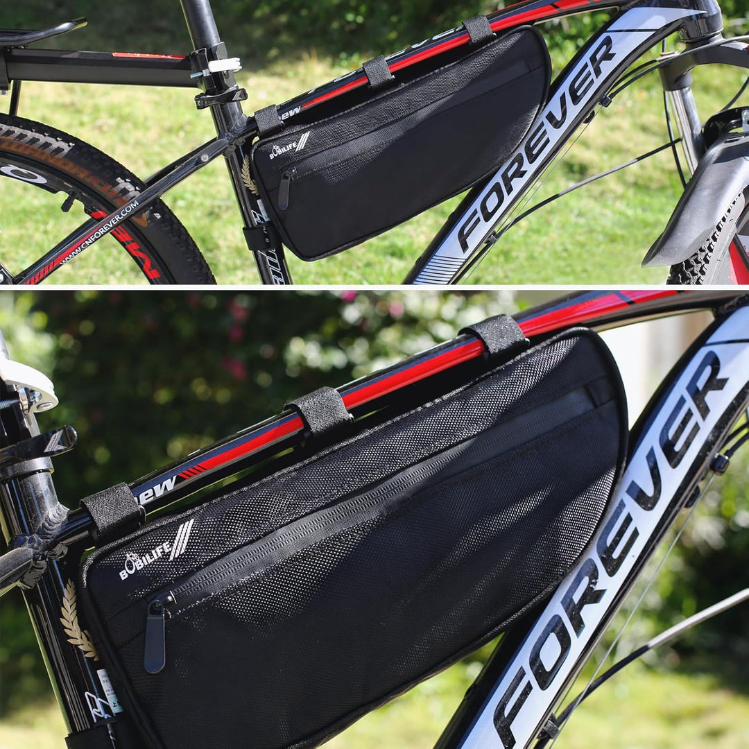 BOBILIFE Grosse Fahrradrahmentasche - wasserdichte Fahrraddreieck-Rahmentasche unter dem Oberrohr Po