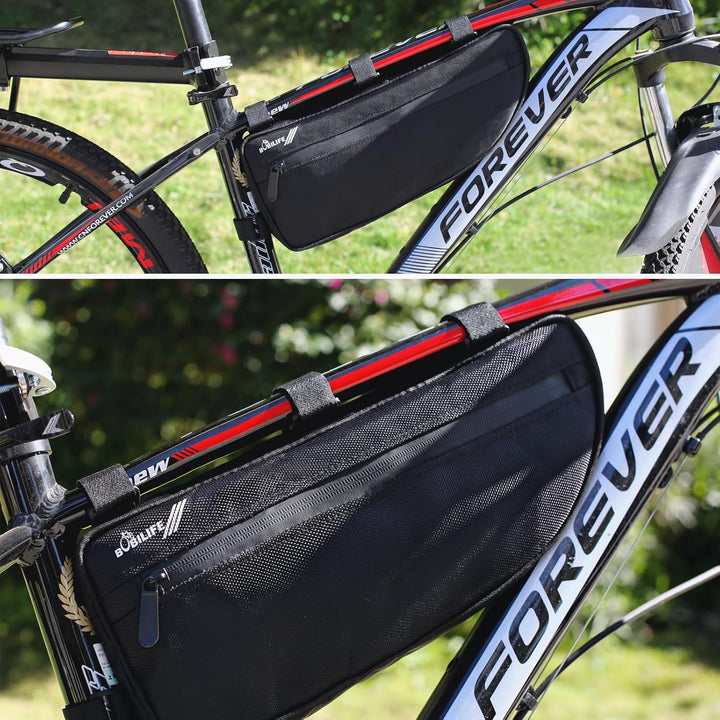 BOBILIFE Grosse Fahrradrahmentasche - wasserdichte Fahrraddreieck-Rahmentasche unter dem Oberrohr Po