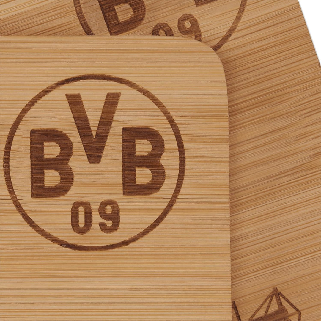 BVB Borussia Dortmund Frühstücksbrettchen - Holz -2er Set - FSC Holz, Holzfarbend