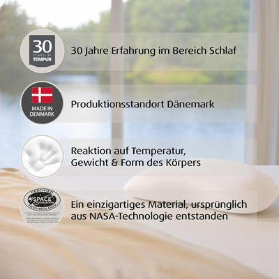 TEMPUR Sonata Kopfkissen Memory Foam, ergonomisches Nackenstützkissen für Rücken- und Seitenschläfer