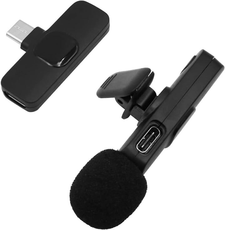 Kabelloses Lavalier-Mikrofon, universell, (Android, PC, Apple) – Clip für Interviews Youtube Faceboo