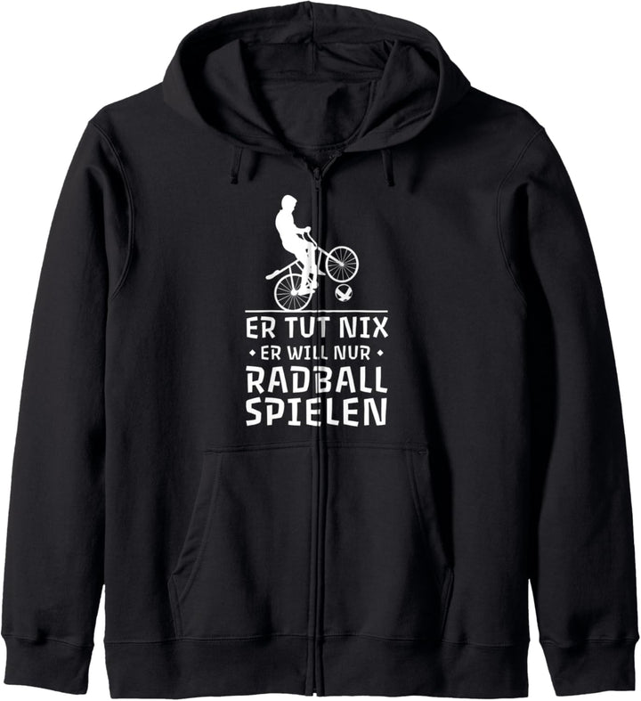 Er tut nix er will nur Radball spielen Kapuzenjacke