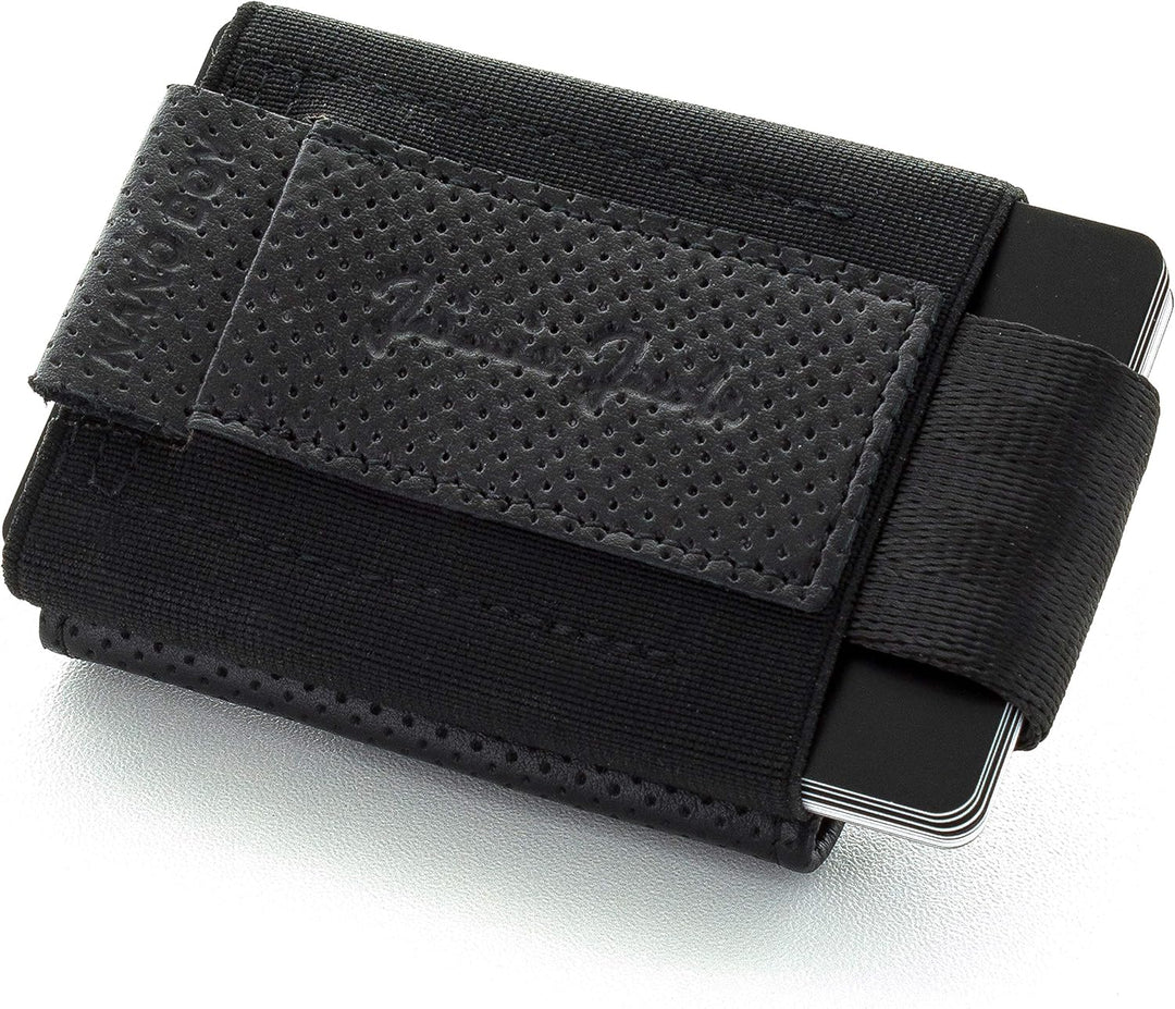 Jaimie Jacobs Minimalist Wallet Nano Boy Pocket Mini Geldbörse aus Textil mit Zugband schmaler Karte