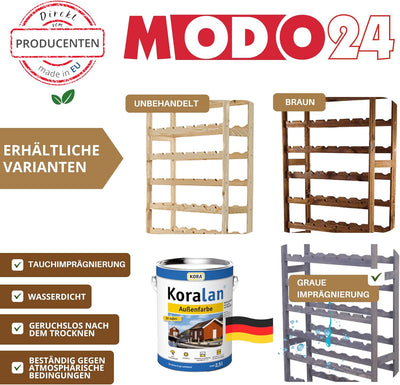 MODO24 Weinregal, Holz, unbehandelt, 72.5 x 25 x 166 cm, 25-Einheiten 72.5 x 25.0 x 166.0