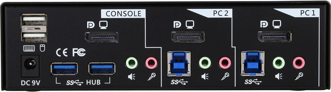 InLine 63622I KVM Desktop Switch, 2-fach, DisplayPort, USB 3.0 Hub, mit Audio
