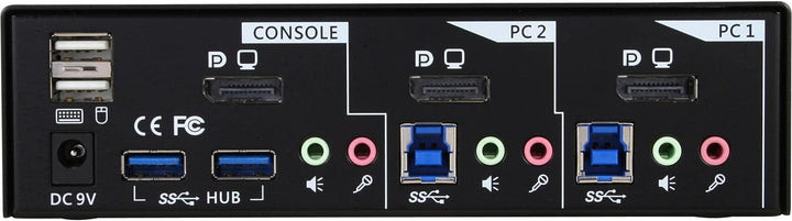 InLine 63622I KVM Desktop Switch, 2-fach, DisplayPort, USB 3.0 Hub, mit Audio